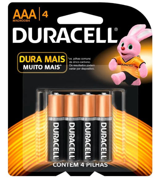 Pilha Alcalina Aaa Duracell Com 4 Unidades Duracell