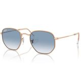 Óculos De Sol Ray Ban Hexagonal Rb3548 92023f Rose Gold