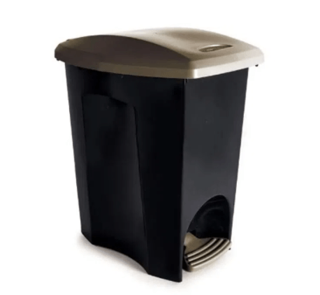 Lixeira De Plástico Ecoblack Com Pedal 7 Litros - Plasutil - Plasutil