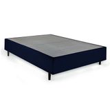Cama Box King com Colchão Mola Ensacada Mola Ensacada Guldi Macio Branco e Azul