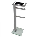 Papeleira de Chão Inox com Suporte para Celular Premium PR4078 Ducon Metais Cromado