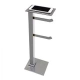 Papeleira de Chão Inox com Suporte para Celular Premium PR4079 Ducon Metais Cromado