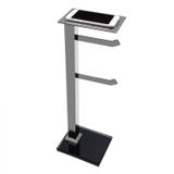 Papeleira de Chão Inox com Suporte Celular Premium PR4077 Ducon Metais Cromado