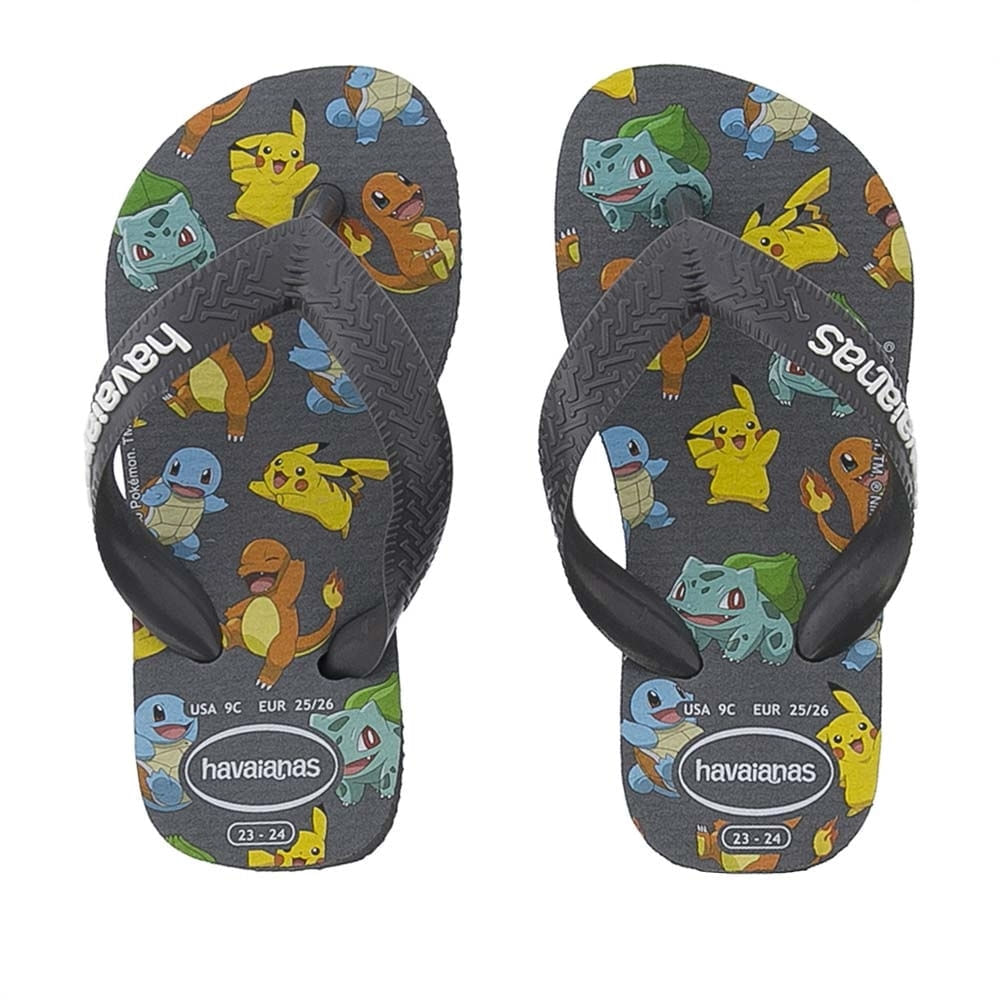 Chinelo Infantil Havaianas Top Pokémon Cinza