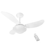 Ventilador Havaí 3 Pás 110V Branco e Controle Remoto