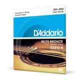 Encordoamento Violão Aço 11-52 Corda Extra D Addario Ez910-b [f035]