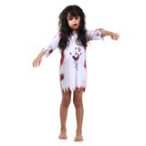 Fantasia Zombie Feminino Vestido Infantil - Halloween M