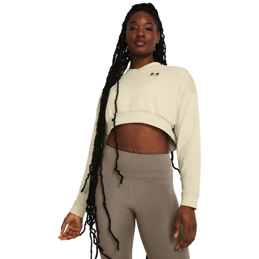 Moletom Feminino Under Armour Rival Terry Oversized Cropped