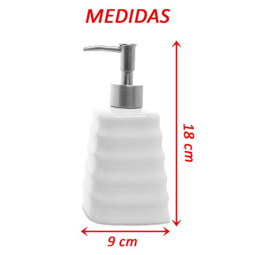 Porta Sabonete Liquido Modelagem De Cerâmica Lavabo Preto - imagem 3