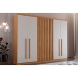 Guarda Roupa Casal 6 Portas E 4 Gavetas Denver Naturale/off White - Rufato