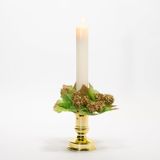Castiçal Decorado 2pçs Elétricas Mini Bolas Natal 25cm
