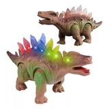 Dinossauro Elétrico Brinquedo Infantil Som Luzes Marrom