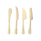Jogo 4 Facas Para Queijo De Aço Inox Positano Dourada Lyor