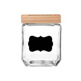 Porta Mantimento De Vidro Com Tampa De Pinus Preto 1,2l