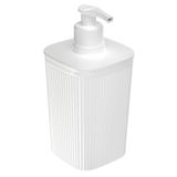 Porta Sabonete Líquido 250ml Frisos Branco Plasutil Ref.13822