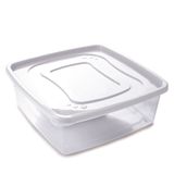 Pote De Plástico Clic Quadrado 6,6 Litros Branco Plasutil Ref. 2417