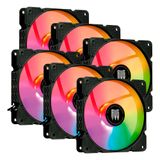 Kit 6 Cooler Fan Rgb 120mm Para Gabinete Gamer Revenger G-vr339