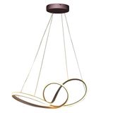 Lustre Pendente Arco Infinito Aneis 3 Em 1 Luminaria Led 49w Luxo Ambiente Moderno Sala Ca