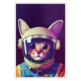 Quadro Decorativo Gato Astronauta Moldura Cx Alta 40x60 Titulos Moldura Branca