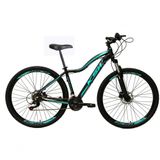 Bicicleta Feminina Aro 29 Ksw Mwza 24v Garfo Suspensão Mtb Preto-azul 17