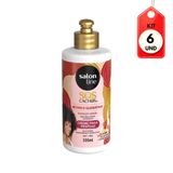 Kit C/06 Salon Line Sos Cachos Rícino E Queratina Creme P/ Pentear 300ml