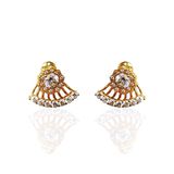 Brincos Ouro Amarelo 18k Ear Jacket Com Zircônias L 22.4