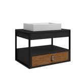 Gabinete Para Banheiro Harley Com 1 Gaveta E Cuba Dalla Preto-preto-canela Preto-preto-canela