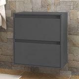 Gabinete Para Banheiro 60cm Mdf Branco Dubai - On Móveis Cor:grafite