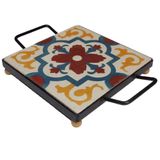 Descanso De Panela Apoio De Mesa Ladrilho Hidráulico P- Travessa Ladrilho A1