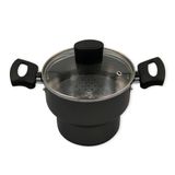 Cuscuzeira Enjoy Antiaderente Com Tampa De Vidro - 14 Cm Cor:cinza