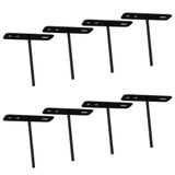 08 Suportes Espetos Estacas Chão Refletor - 08 Cjts - Preto
