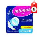 Kit C/06 Intimus Gel Noturno Suave C/abas C/8 Absorvente