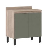Balcão Firenze 2 Portas 80cm Com Tampo Mdp - Demóbile Cor Avena/menta