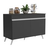 Balcão Cozinha Gabinete Pia 120cm 2 Portas Veneza Multimóveis V3738 Preto/branco Preto/branco