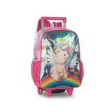 Mochila De Rodinha De Unicórnio Com 3 Alças