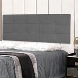 Cabeceira Painel Casal King 1,95m Roma Material Sintético Cinza Dal Poz Estofados