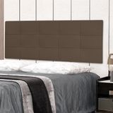 Cabeceira Painel Casal King 1,95m Roma Material Sintético Marrom Dal Poz Estofados