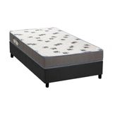 Cama Box Solteiro: Colchão Espuma D33 Ortobom Light Saúde + Base Crc Suede Gray(88x188)