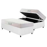 Cama Box Baú Solteiro: Colchão Anatômico D28 - Ag65 Droom Double Face + Base Crc Courano White