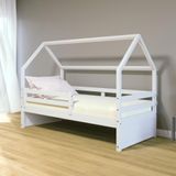 Cama Casinha Slim Rb Com Grade De Proteção Branco Housin