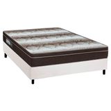Cama Box Casal: Colchão Ortopédico Ortobom Light Ortopillow + Base Crc Courano White(138x188)