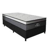 Cama Box Solteiro Colchão Gazin Maximus Molas Ensacadas 88x188x62cm Cinza-preto Suporta Até 120kg Por Pessoa