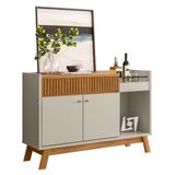 Buffet Aparador Com Gaveta Ripada Chicago Nature Off-white