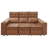 Sofá Retrátil E Reclinável 3 Lugares Londres 2.10cm C/molas Terracota