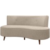 Sofá Chaise Living 2 Lugares 135cm Para Sala Istambul K01 Linho Bege - Lyam Decor