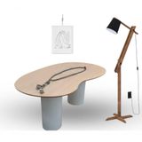 Mesa Organica Bean Laca+freijo Claro 160x90cm