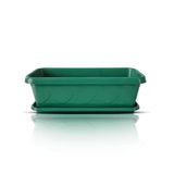 Vaso Floreira Plástico Com Prato 60cm Verde