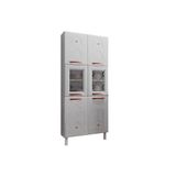 Paneleiro De Cozinha Mirage New Aço C- 6 Portas C-2vidro 80cm Branco - Telasul