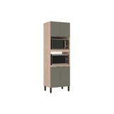 Paneleiro De Cozinha Modulado Firenze Torre Quente Duplo Forno 4 Portas 70x219 Avena-menta - Demóbile