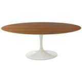 Mesa De Jantar Tulipa Saarinen Oval 180x100 Cm Tampo Freijó Cores Branco